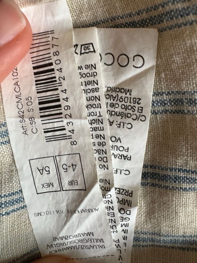 Camisa Gocco Lino Rayas Azul Beige