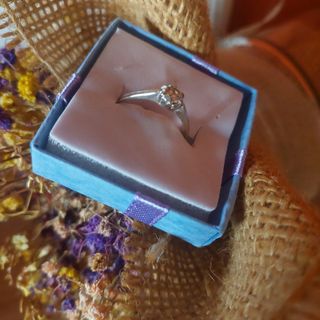 Anillo compromiso vintage oro blanco