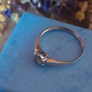 Anillo compromiso vintage oro blanco