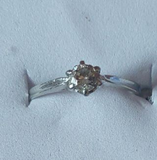 Anillo compromiso vintage oro blanco