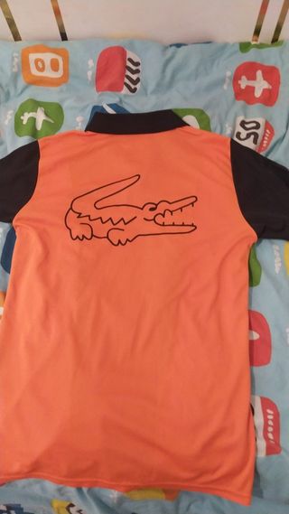 Polo Lacoste Negro y Naranja