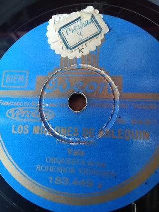 3 Discos gramófono,  Orq. Los bohemios vieneses