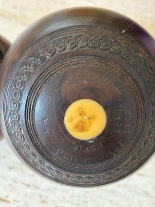 Bolas de madera maciza antiguas inglesas