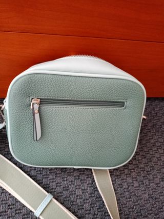 Bolso bandolera bicolor verde agua y azul