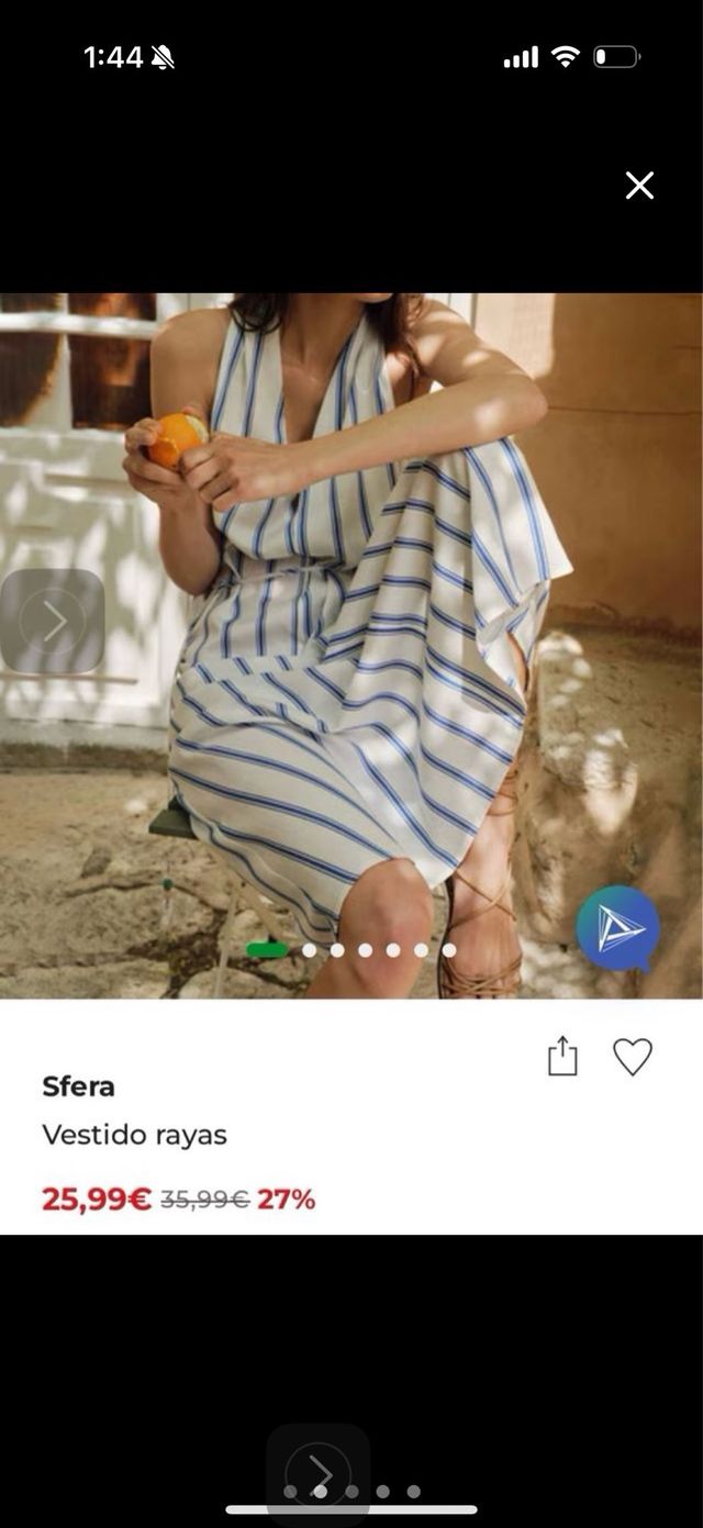 Abito a righe blu e bianco