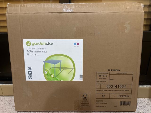 Mesa infantil Gardenstar acero 48x48x45 cm