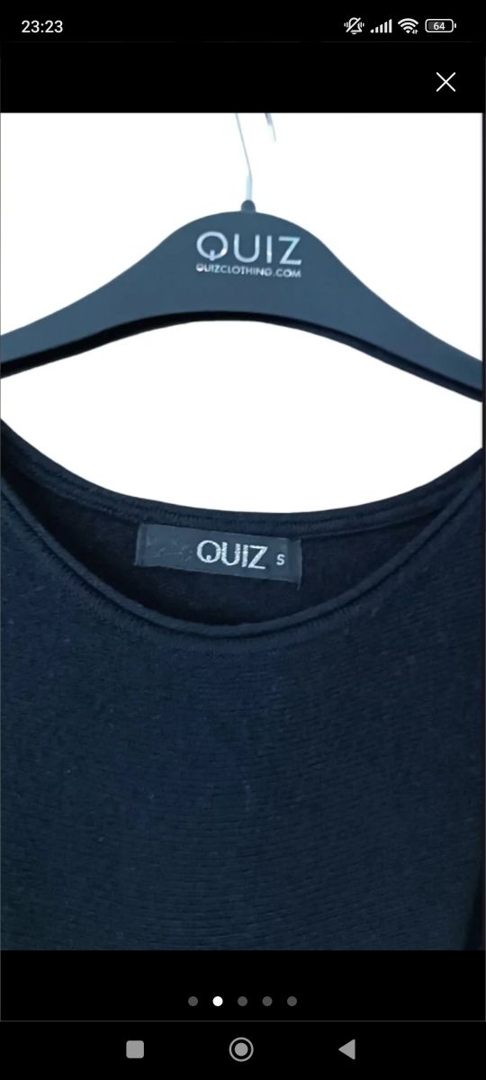 Vestido negro Quiz talla S con pedrería.