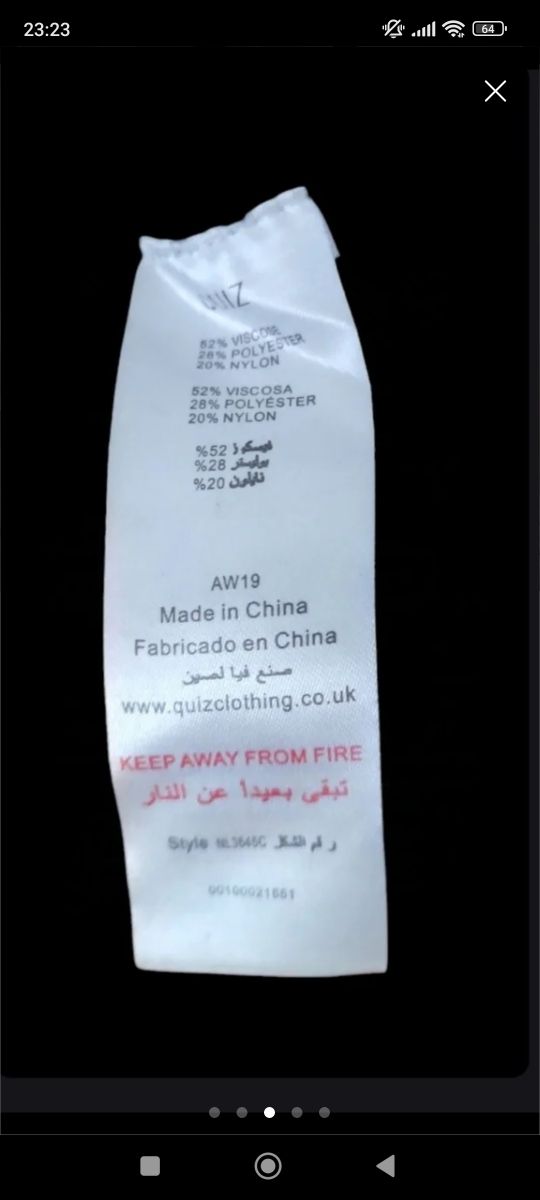 Vestido negro Quiz talla S con pedrería.