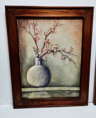 Pareja de cuadros florales 72x58 cm