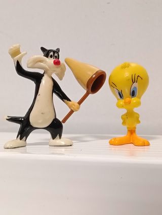 Lote 2 figuras de 1997 Sylvester e Tweety Quick WB