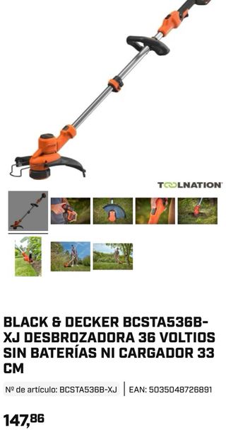 BLACK+DECKER Cortacésped Inalámbrico 36V