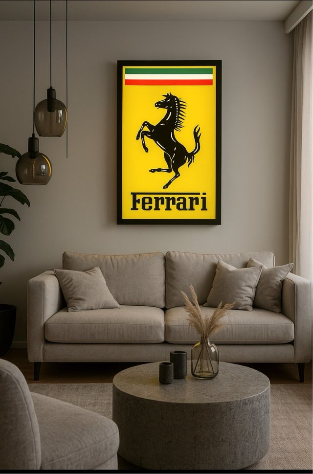 Insegna Luminosa Ferrari 46 cm x 32 cm x 7cm