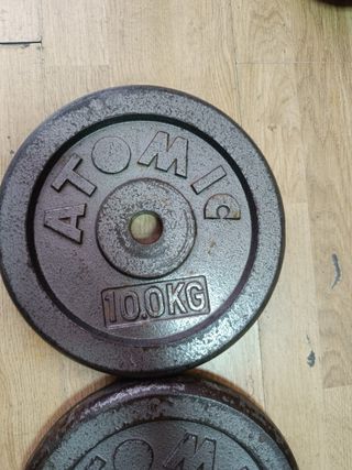 2 discos de  10.0 KG marca ATOMIC