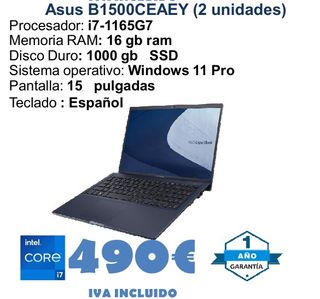Asus B1500CEAEY i7 16GB RAM 1TB SSD