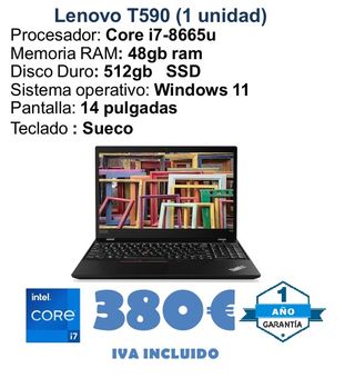 Lenovo T590 Core i7 48GB RAM 512GB SSD