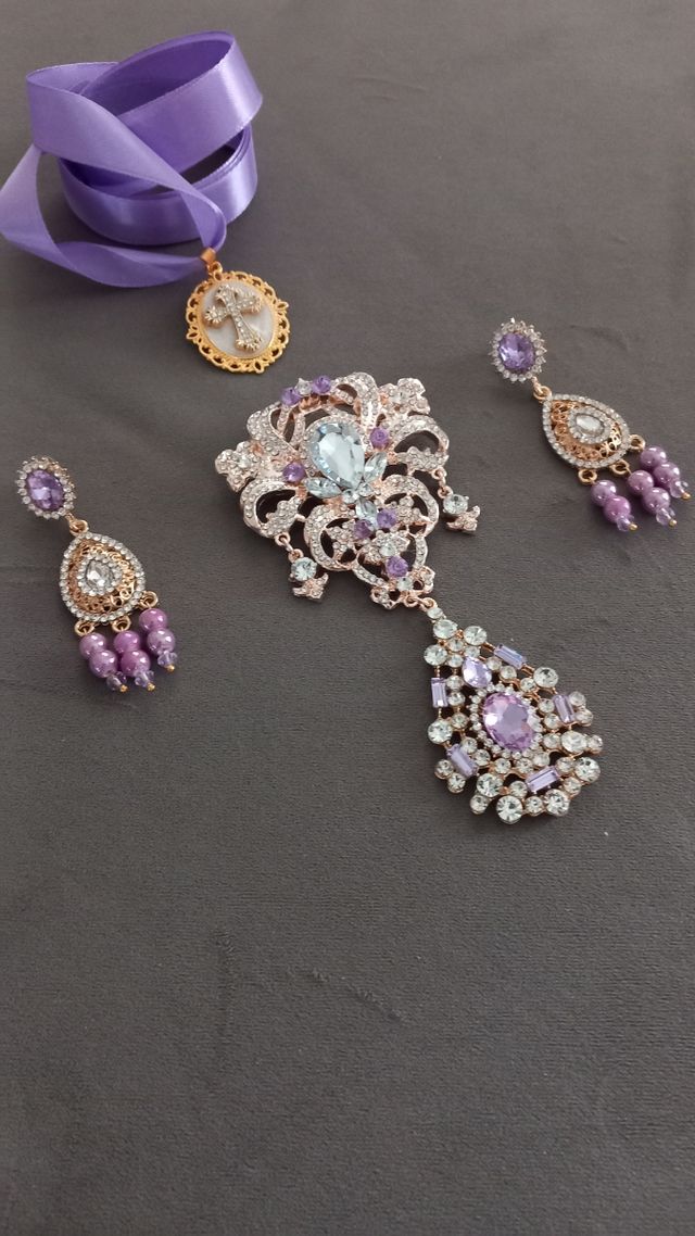 Aderezo Fallera Alicantina Oro y Morado