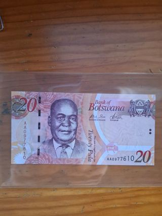 Billete 20 Pula Botswana. 2002