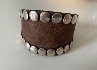 Pulsera Uno de 50 Cuero Marrón y Plata