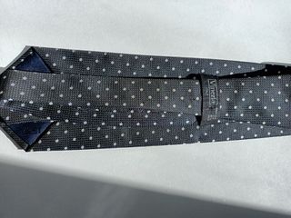 Corbata Venezia Seda Negra Lunares