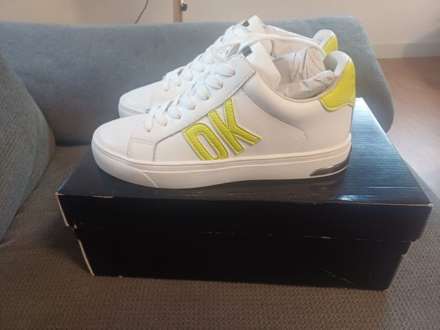 Zapatillas DKNY Mujer Blancas y Amarillas Talla 35