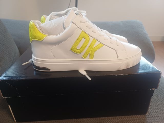 Zapatillas DKNY Mujer Blancas y Amarillas Talla 35