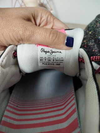 Zapatillas Pepe Jeans Negras y Rosas Talla 40
