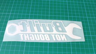 Pegatina Built not bought