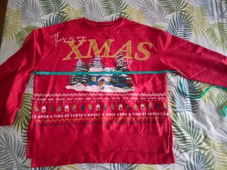 Sudadera Navidad Lefties Talla M Roja