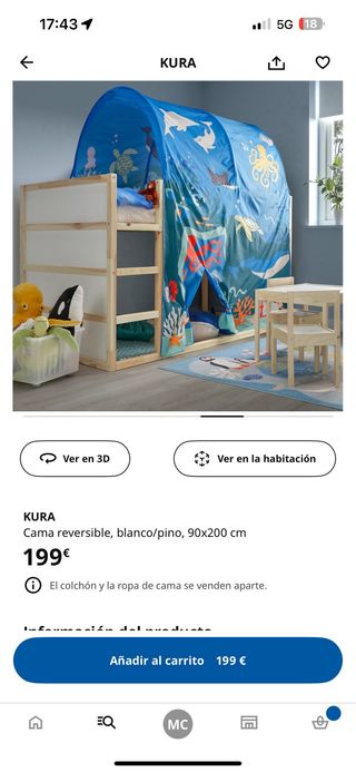 Litera Ikea Madera Azul