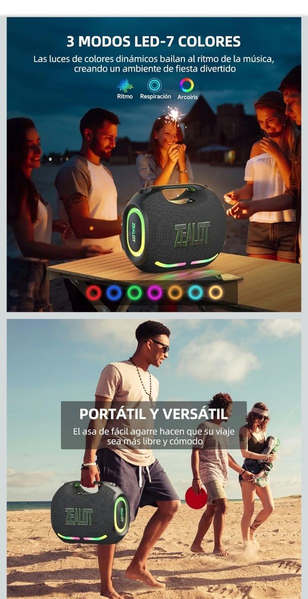 Altavoz Bluetooth Zealot Negro