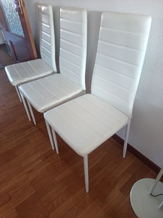 Juego de 4 Sillas Comedor Piel Sintética
