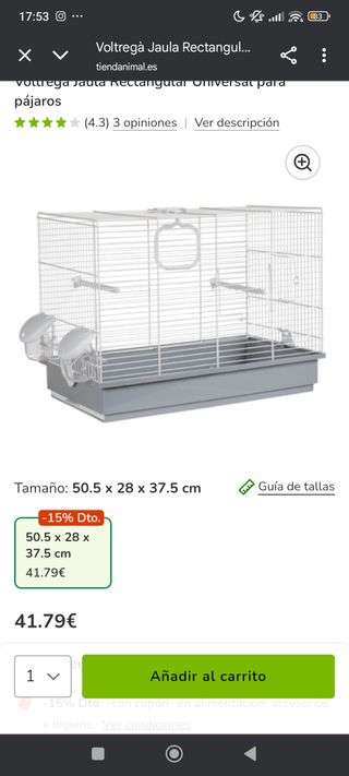 Gabbia rettangolare per uccelli Voltregà