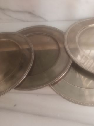 4 Bajoplatos Metálicos Plateados