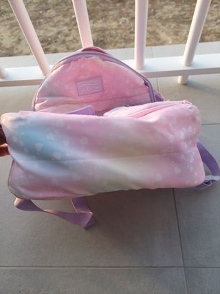 Zaino rosa bambina con cuoricini