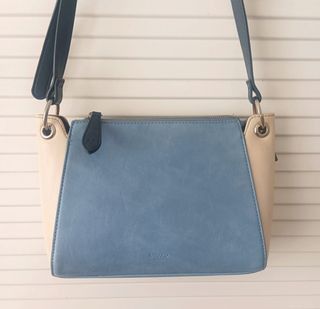 Bolso bandolera Misako beige y azul
