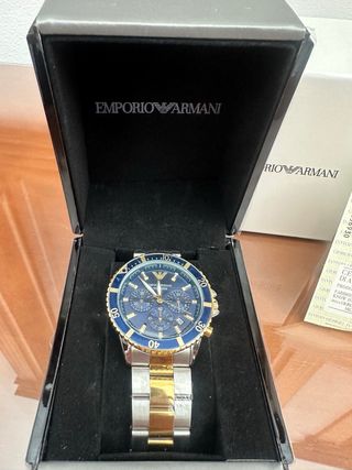 Reloj Emporio Armani 100M Azul/Dorado