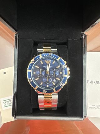 Reloj Emporio Armani 100M Azul/Dorado