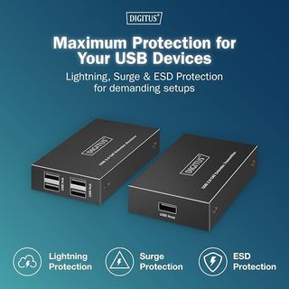 DIGITUS Extensor USB 2.0 150m Red Cat 6 HUB USB-A