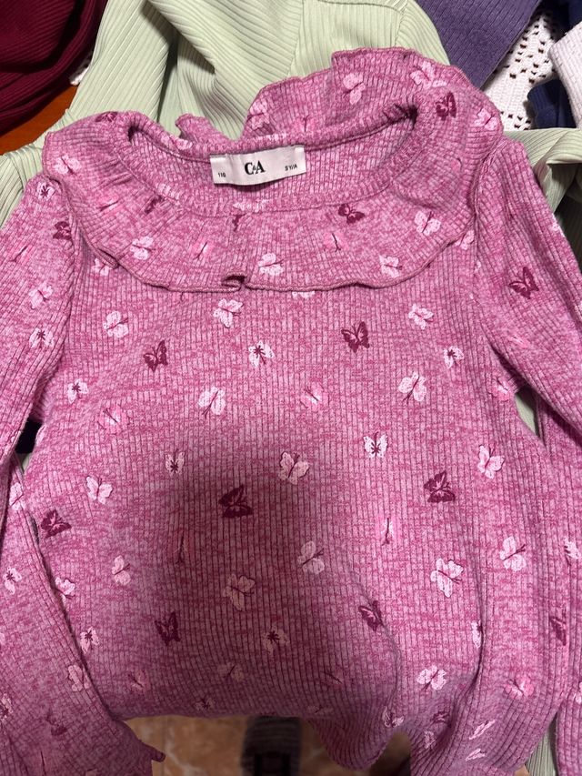 Jersey niña C&A mariposas rosa