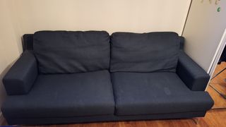 Divano grigio in tessuto profondo 90 cm lungo 2mt