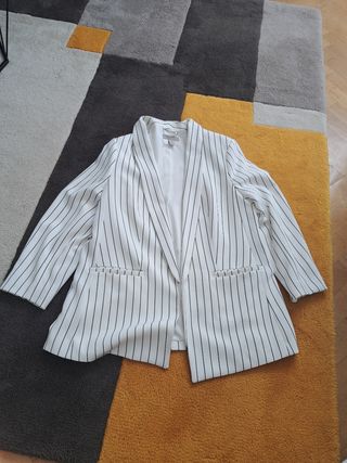 Blazer H&M Rayas Azul Marino T44