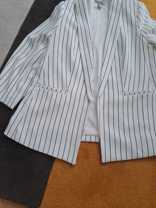 Blazer H&M Rayas Azul Marino T44
