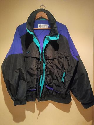 Chaqueta Columbia Vintage Negra Morada Turquesa