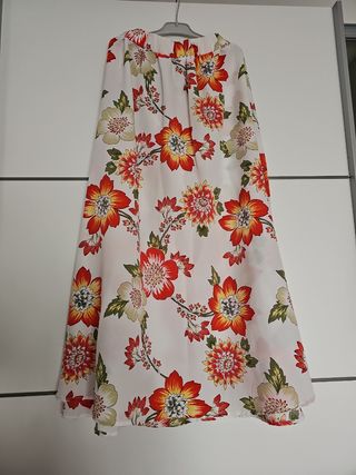 Falda larga estampada flores
