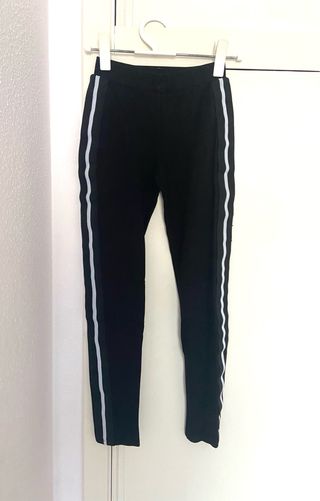 Leggings Zara Mujer Negro con Raya Lateral