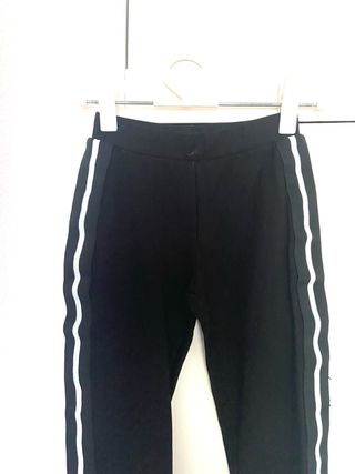 Leggings Zara Mujer Negro con Raya Lateral