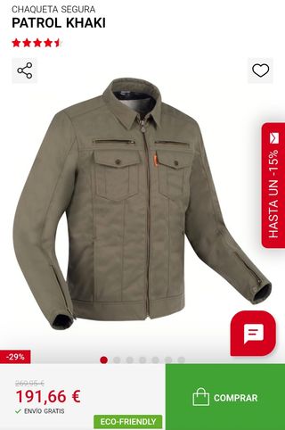 Chaqueta Moto Segura Patrol Khaki