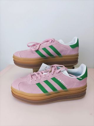Adidas Gazelle Bold Talla 38 Rosa y Verde