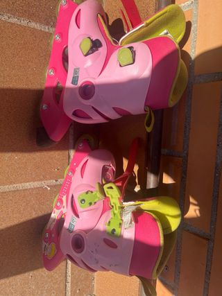 Patines en línea rosas y verdes 28-30 extensibles