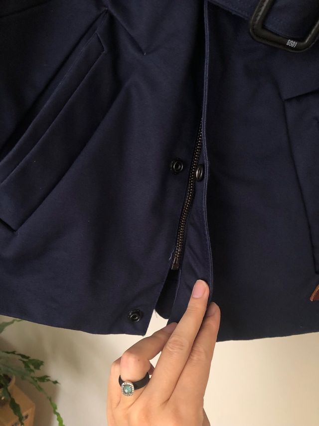 G Star Raw Mujer Abrigo Capa Azul Marino